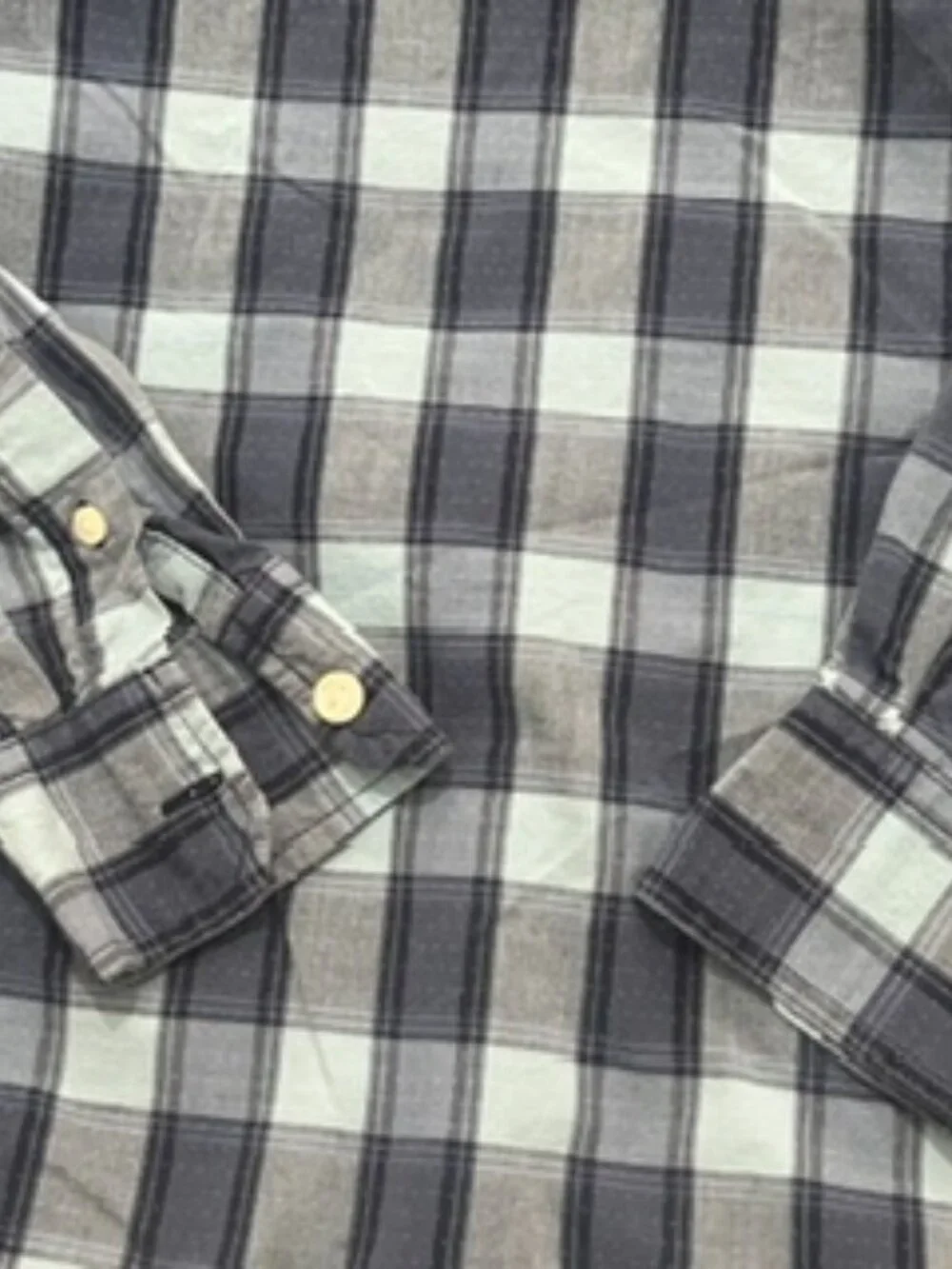 Gap Kids Boys shirt Size SMALL Blue & Turquoise Plaid Button up Long Sleeve